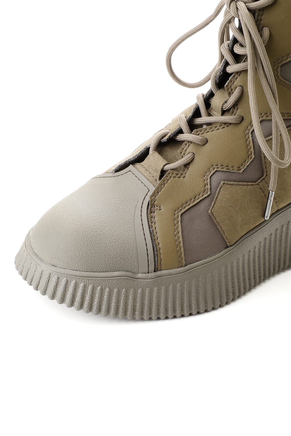 PADDED LACE-UP BOOTS KHAKI