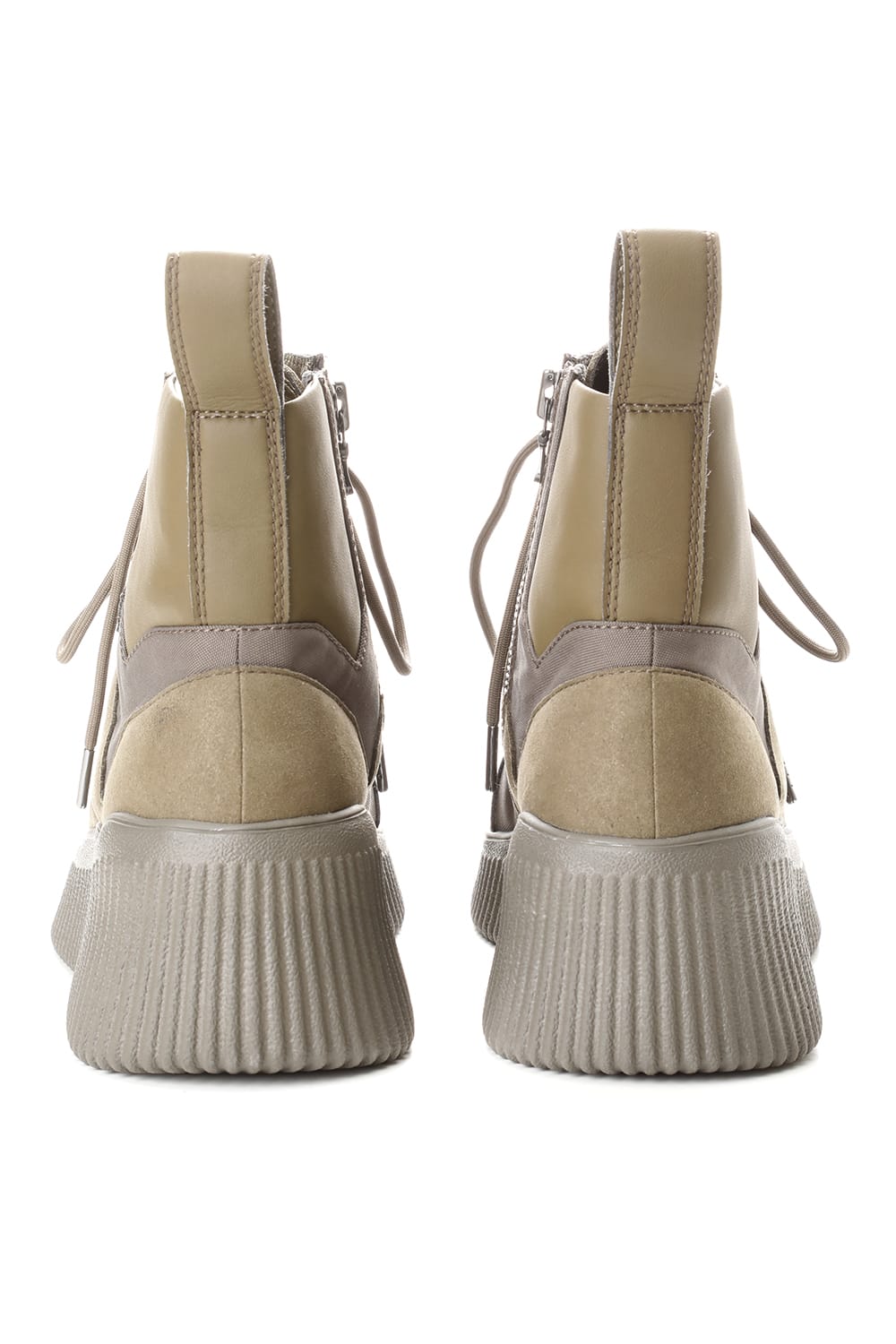 PADDED LACE-UP BOOTS KHAKI