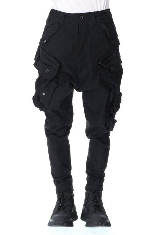 GAS MASK DENIM CARGO PANTS