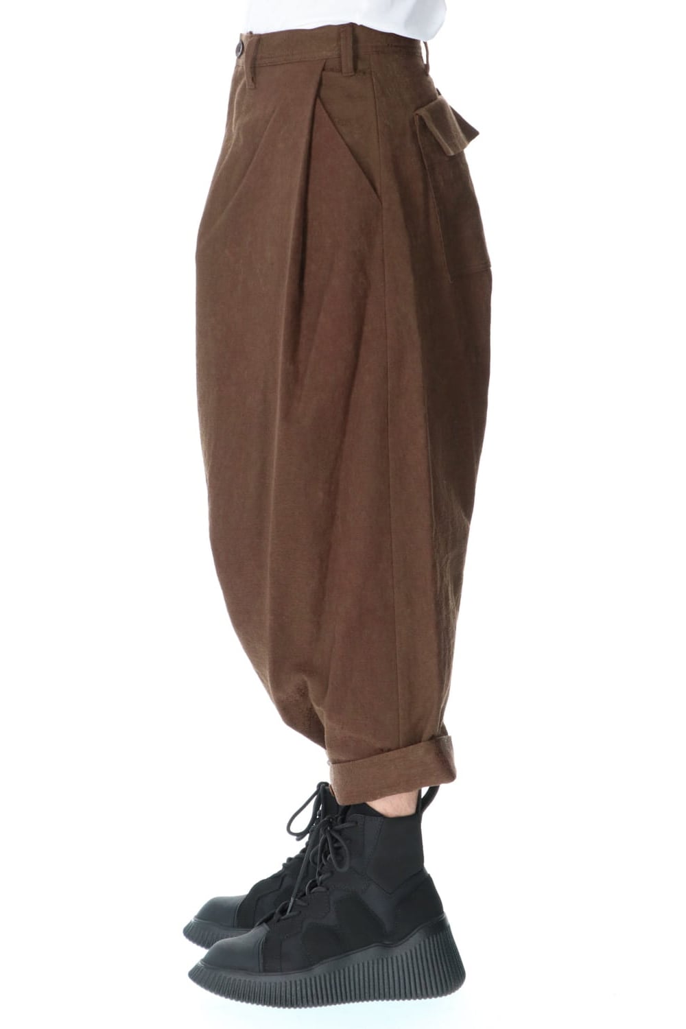 TUCK BAGGY PANTS BROWN