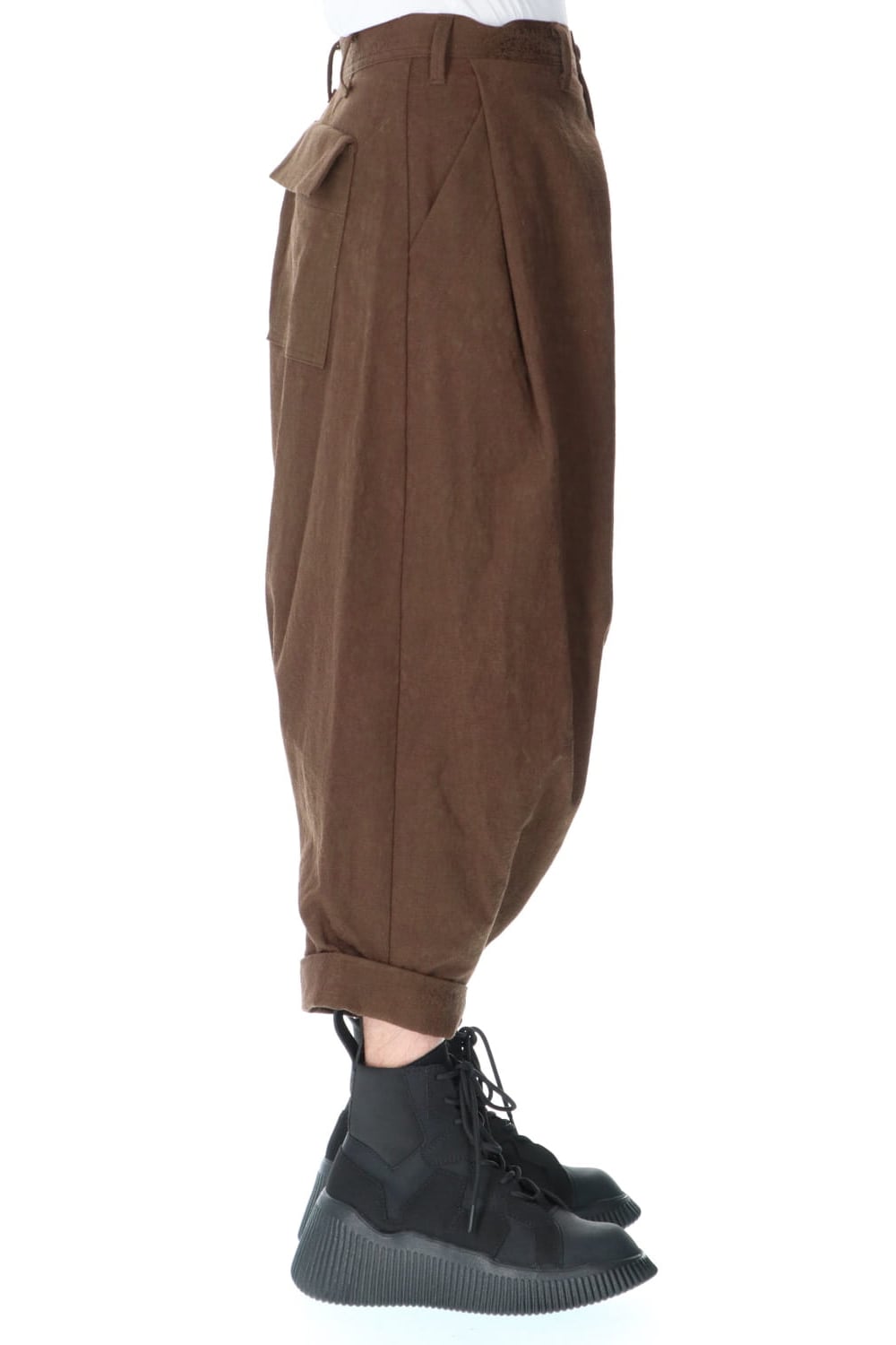 TUCK BAGGY PANTS BROWN