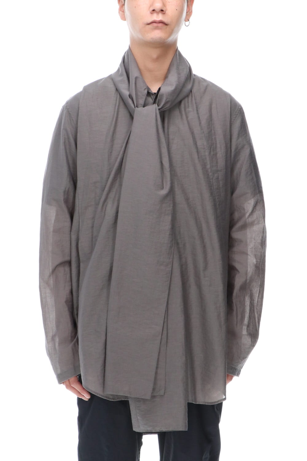 SCARF COLLAR SHIRT STEEL