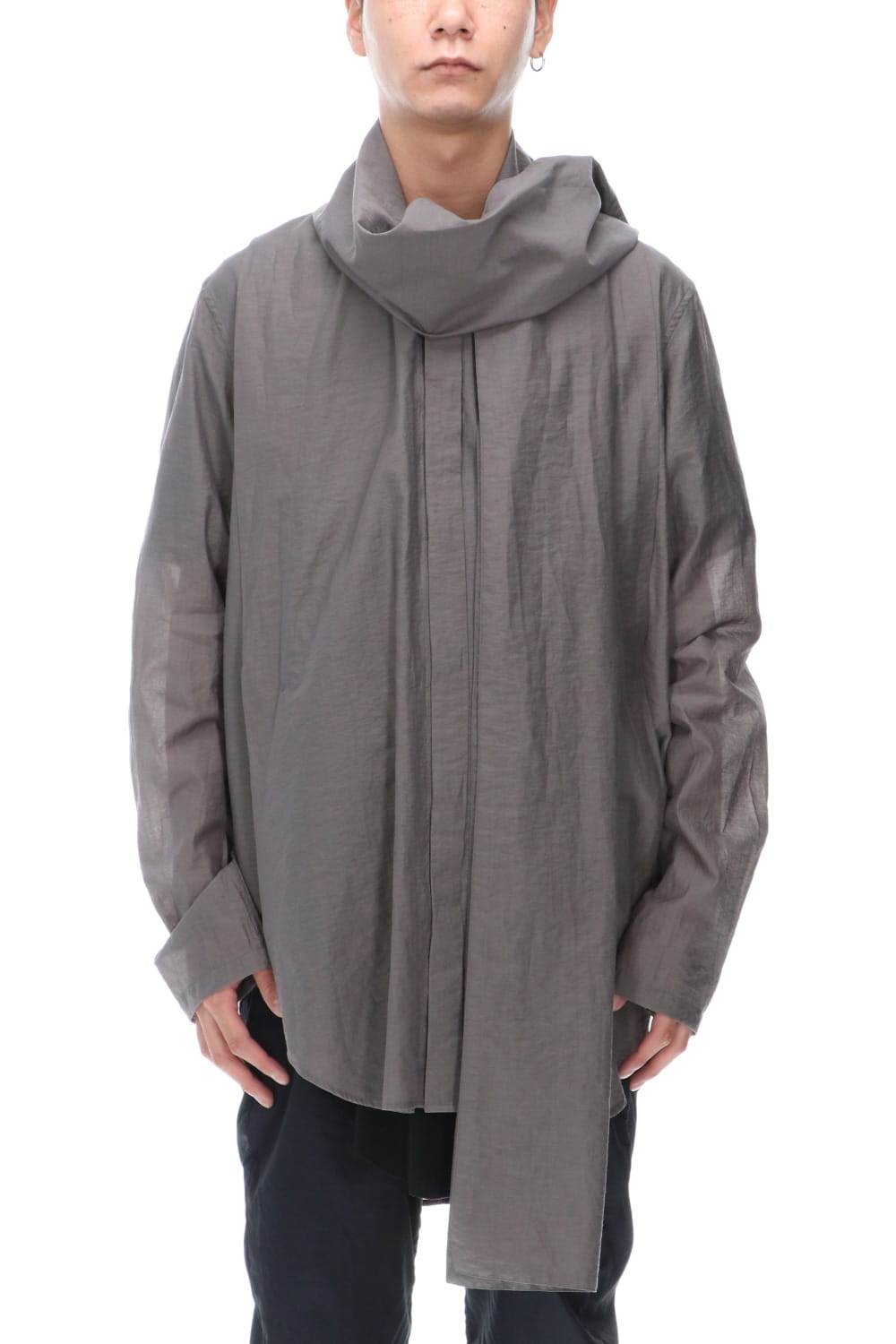 SCARF COLLAR SHIRT STEEL