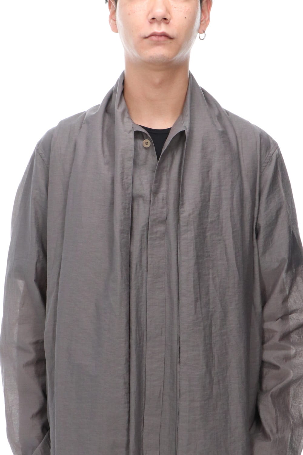 SCARF COLLAR SHIRT STEEL