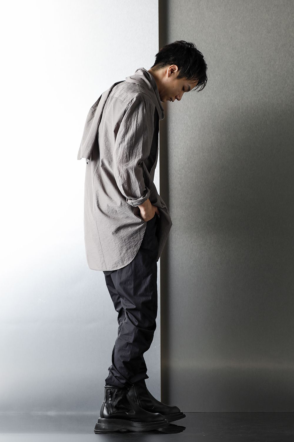 SCARF COLLAR SHIRT STEEL