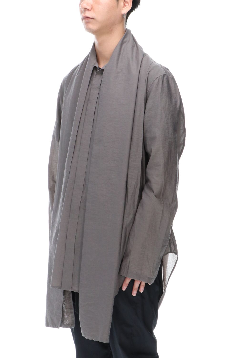 SCARF COLLAR SHIRT STEEL