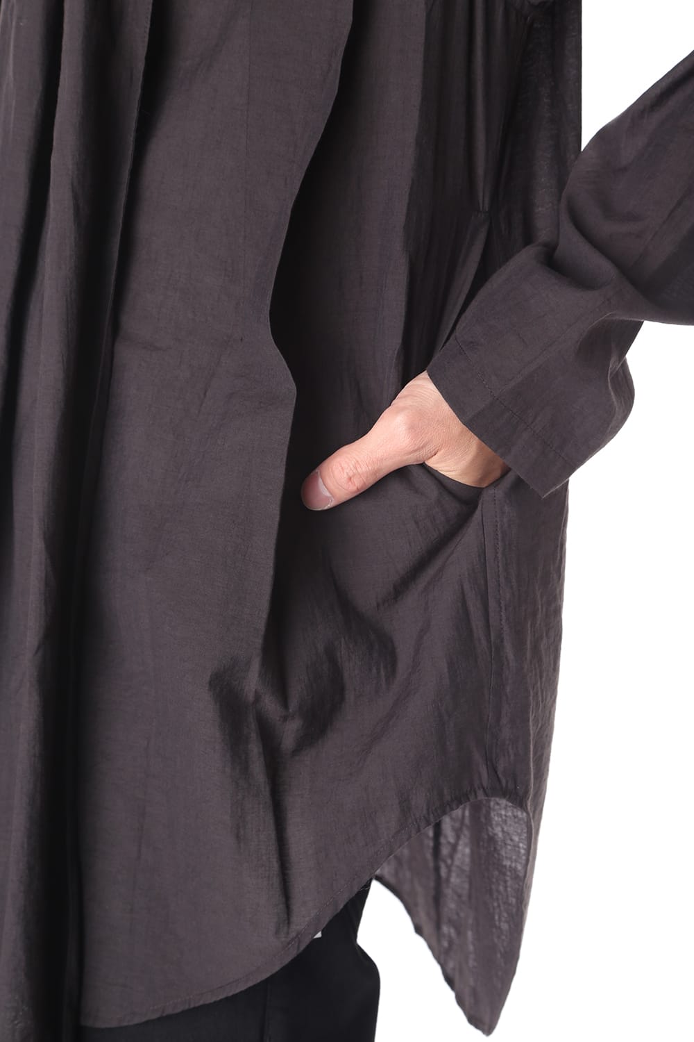 SCARF COLLAR SHIRT BLACK