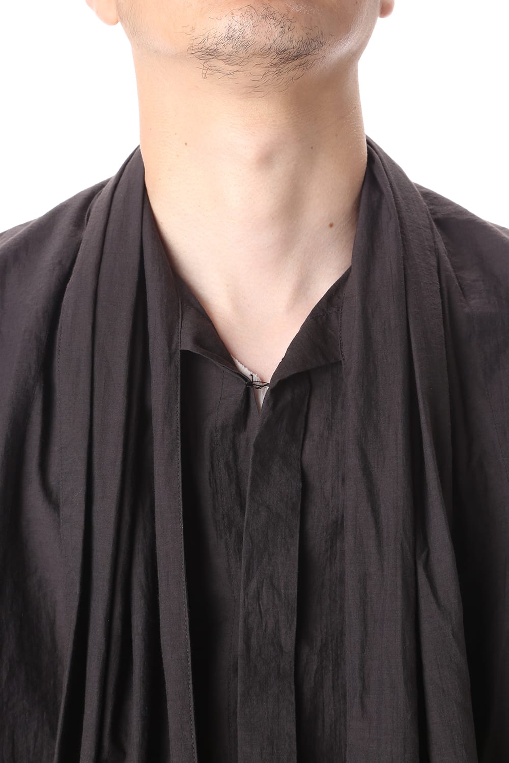 SCARF COLLAR SHIRT BLACK