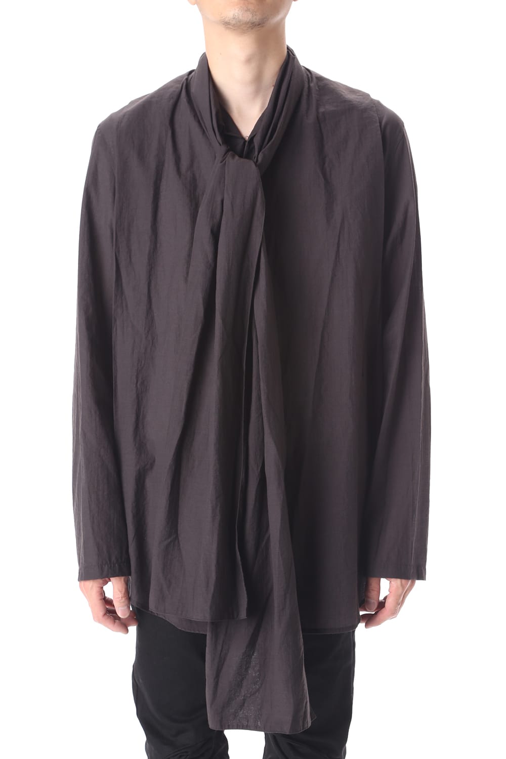 SCARF COLLAR SHIRT BLACK