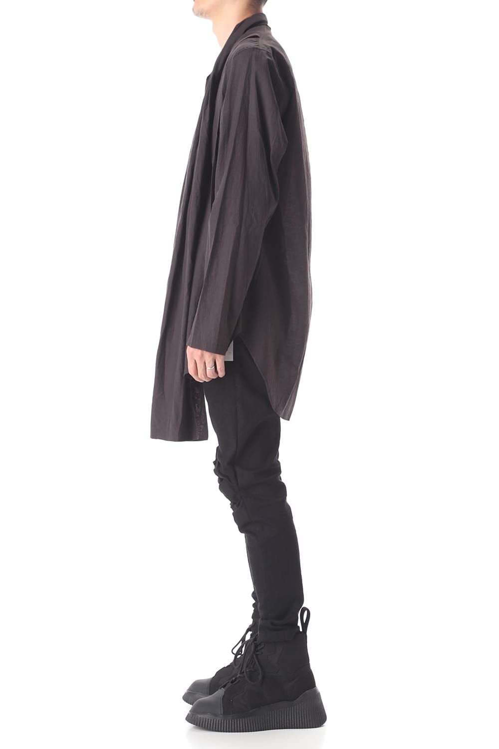 SCARF COLLAR SHIRT BLACK