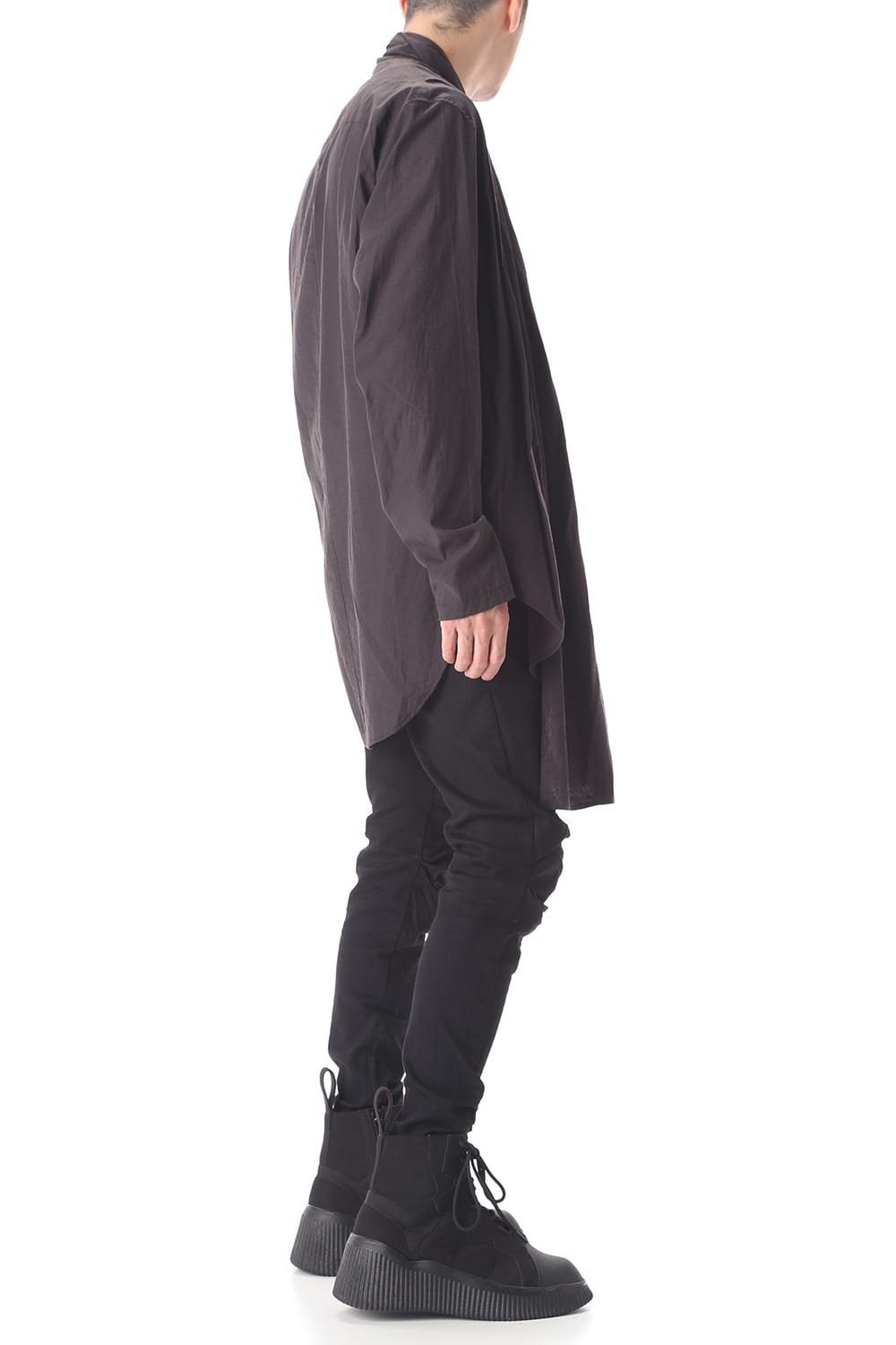 SCARF COLLAR SHIRT BLACK