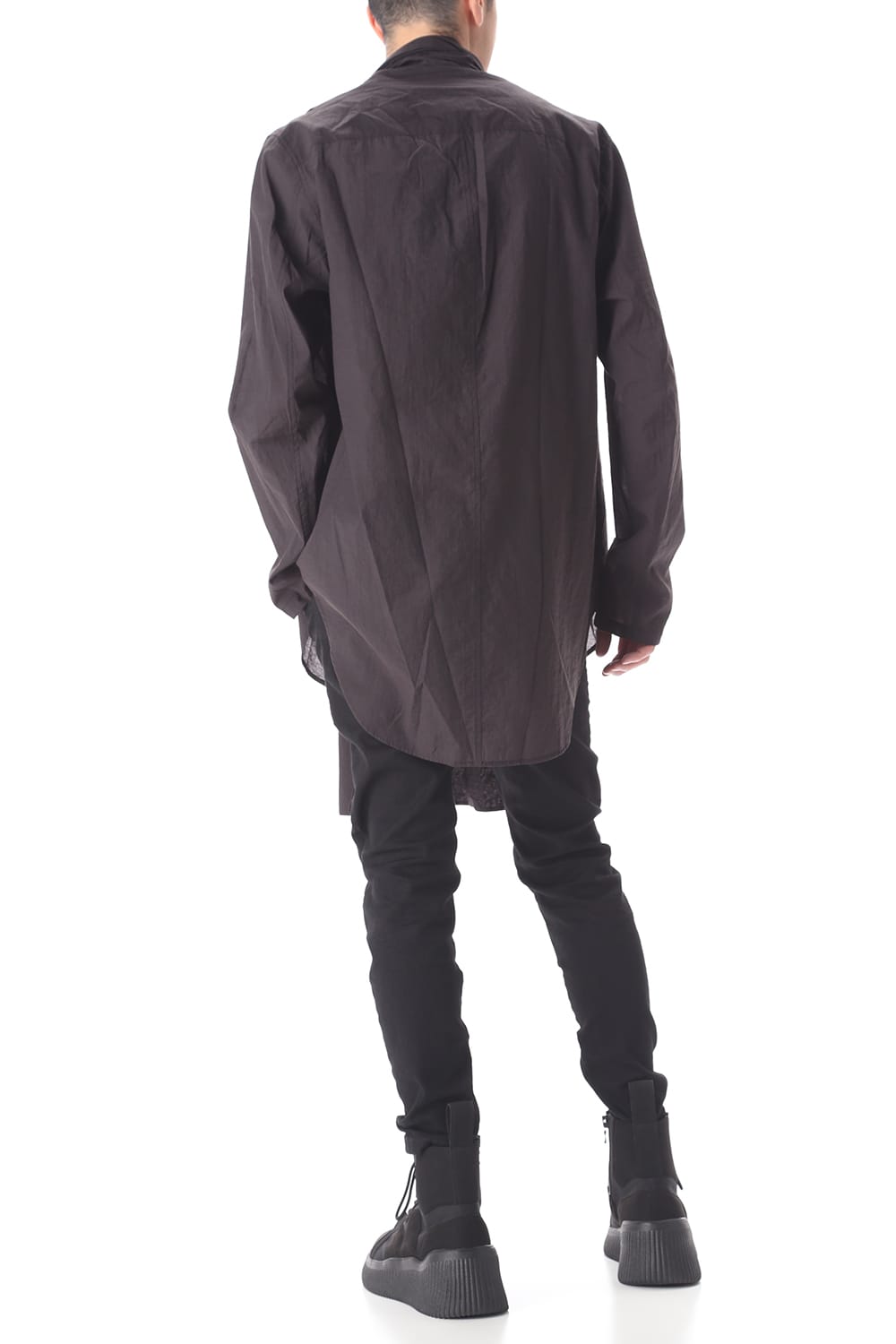 SCARF COLLAR SHIRT BLACK