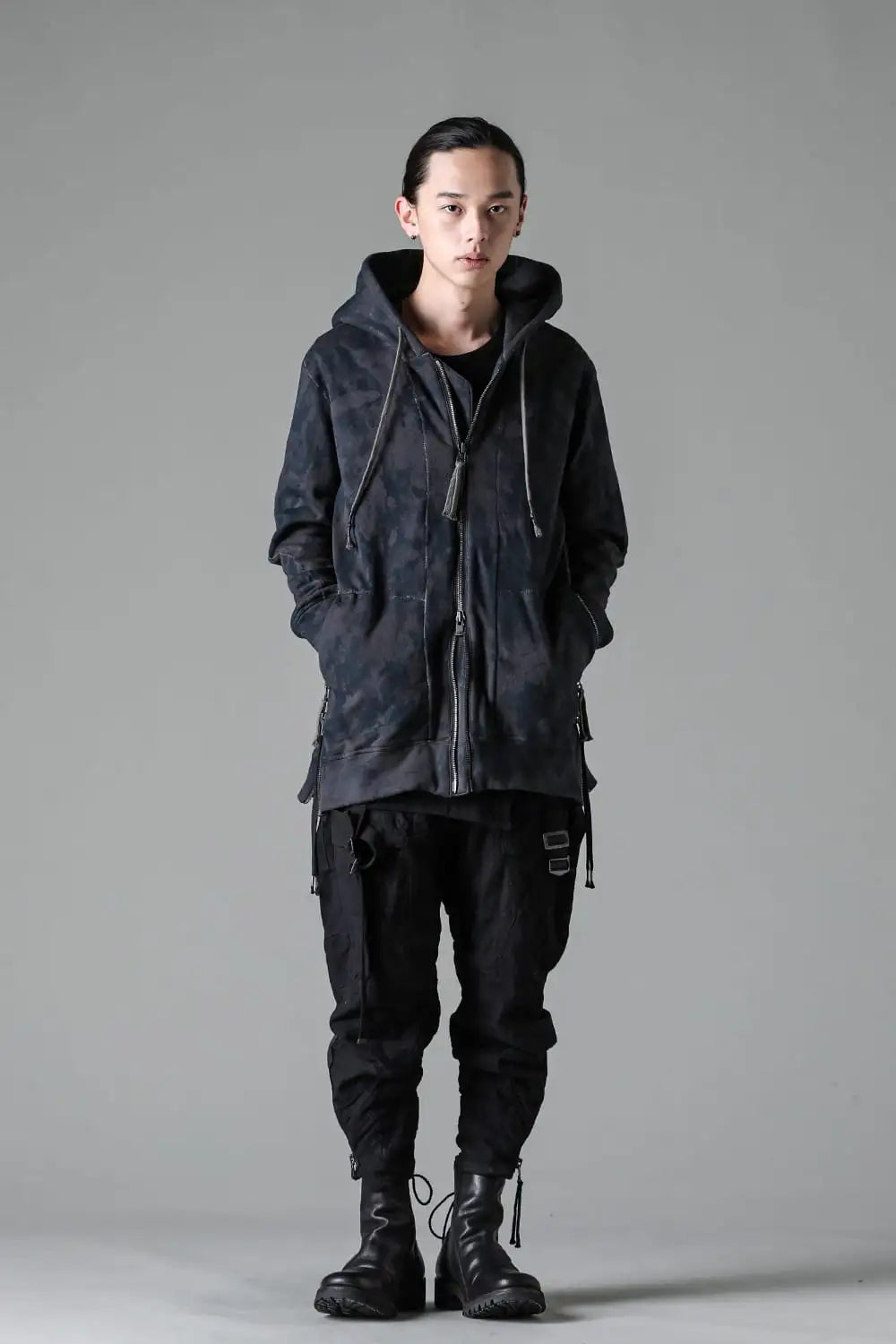 Untwisted Fleece-Lined Coating Hooded Jacket