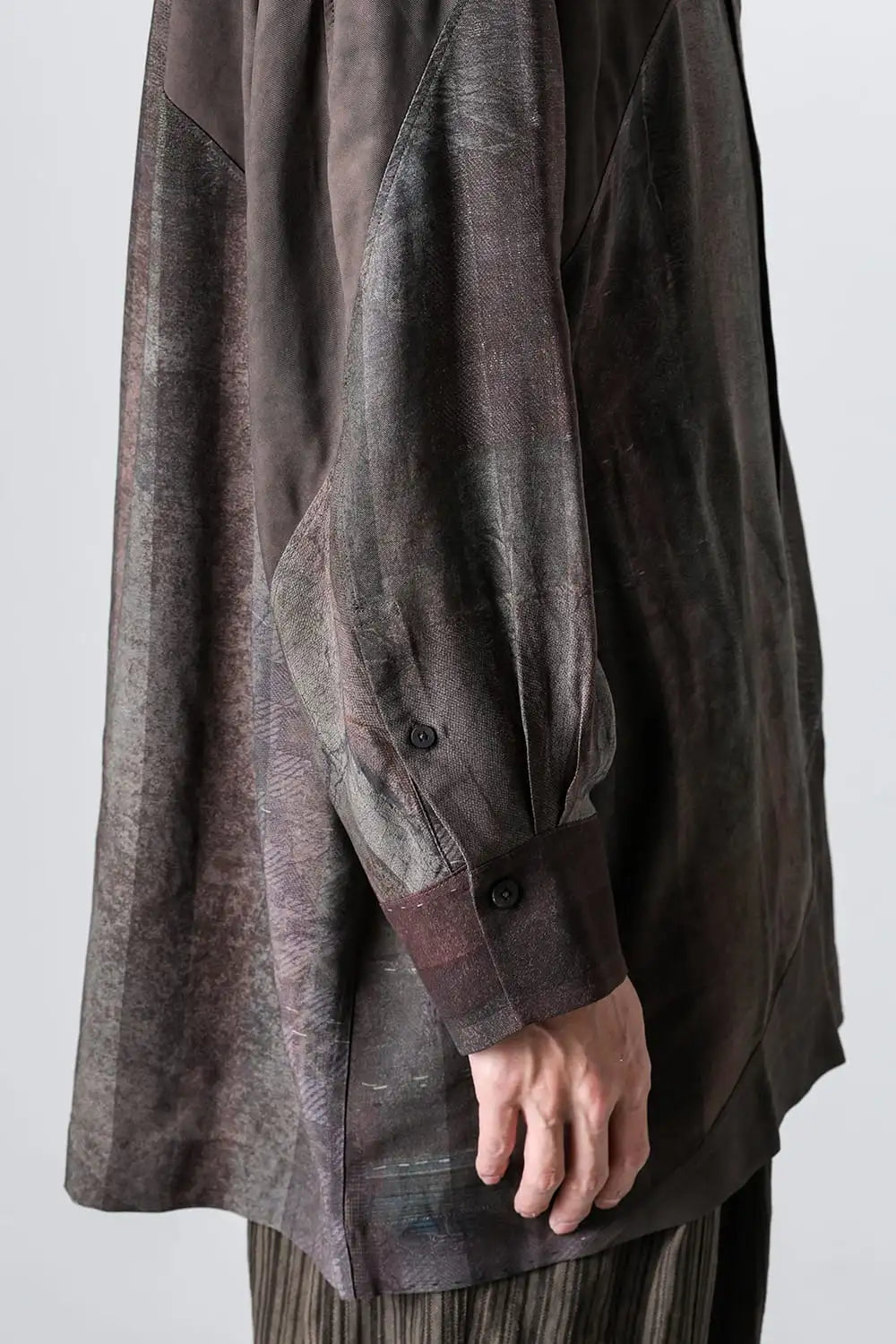 Spiral Printing Oversized Long Shirt