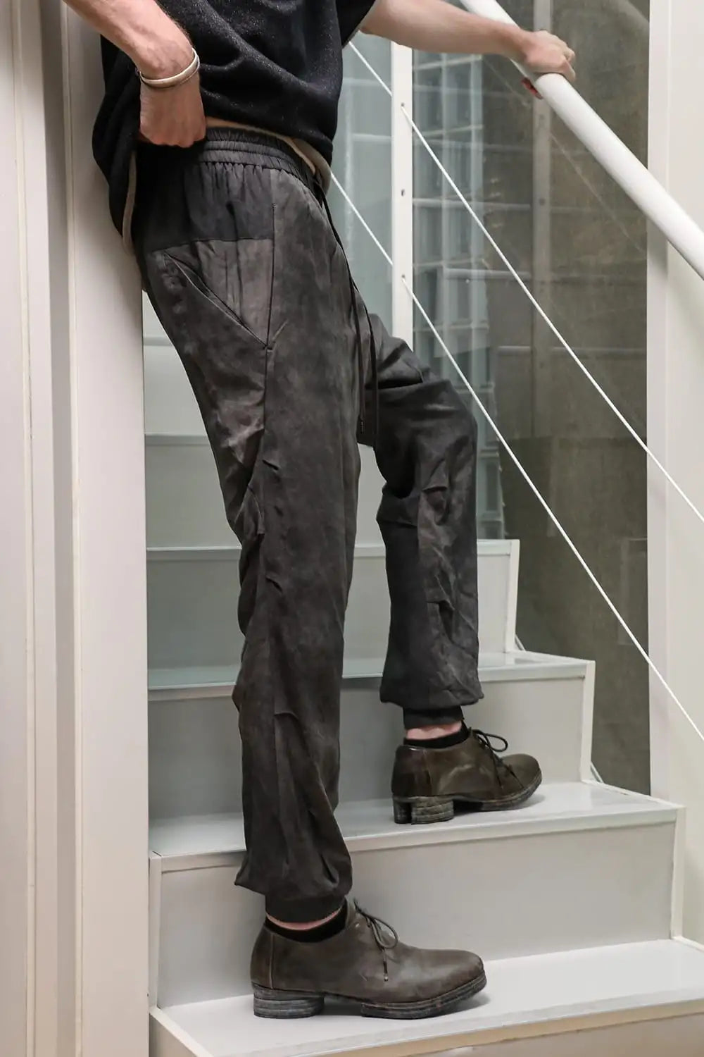 Jogger pants High twist viscose