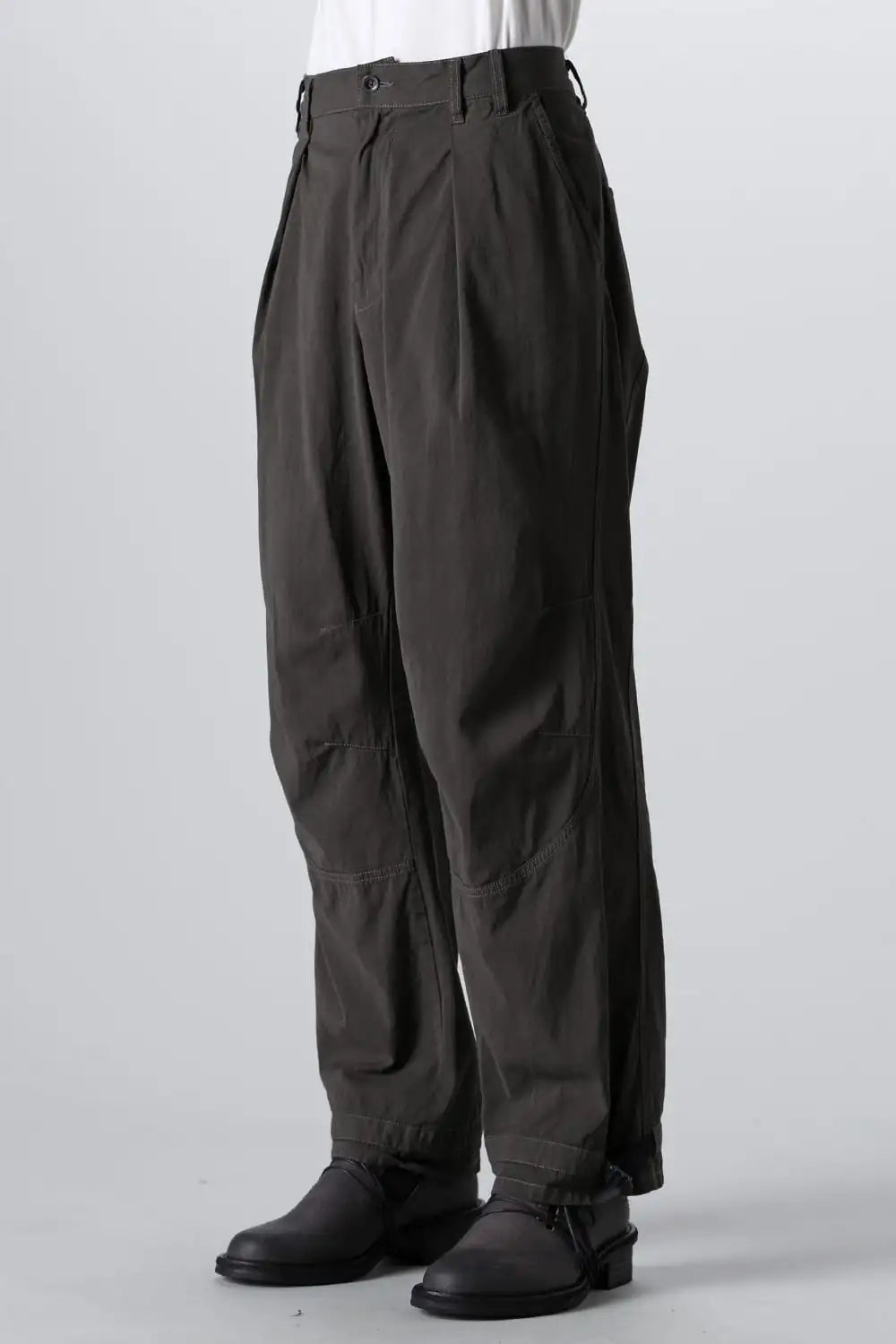 Dry Cotton Wide Trousers  Olive Drab