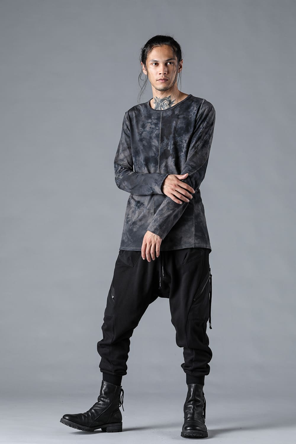 Untwisted Yarn Fleece-Lined Multi-Pocket Sarouel Jogger Pants