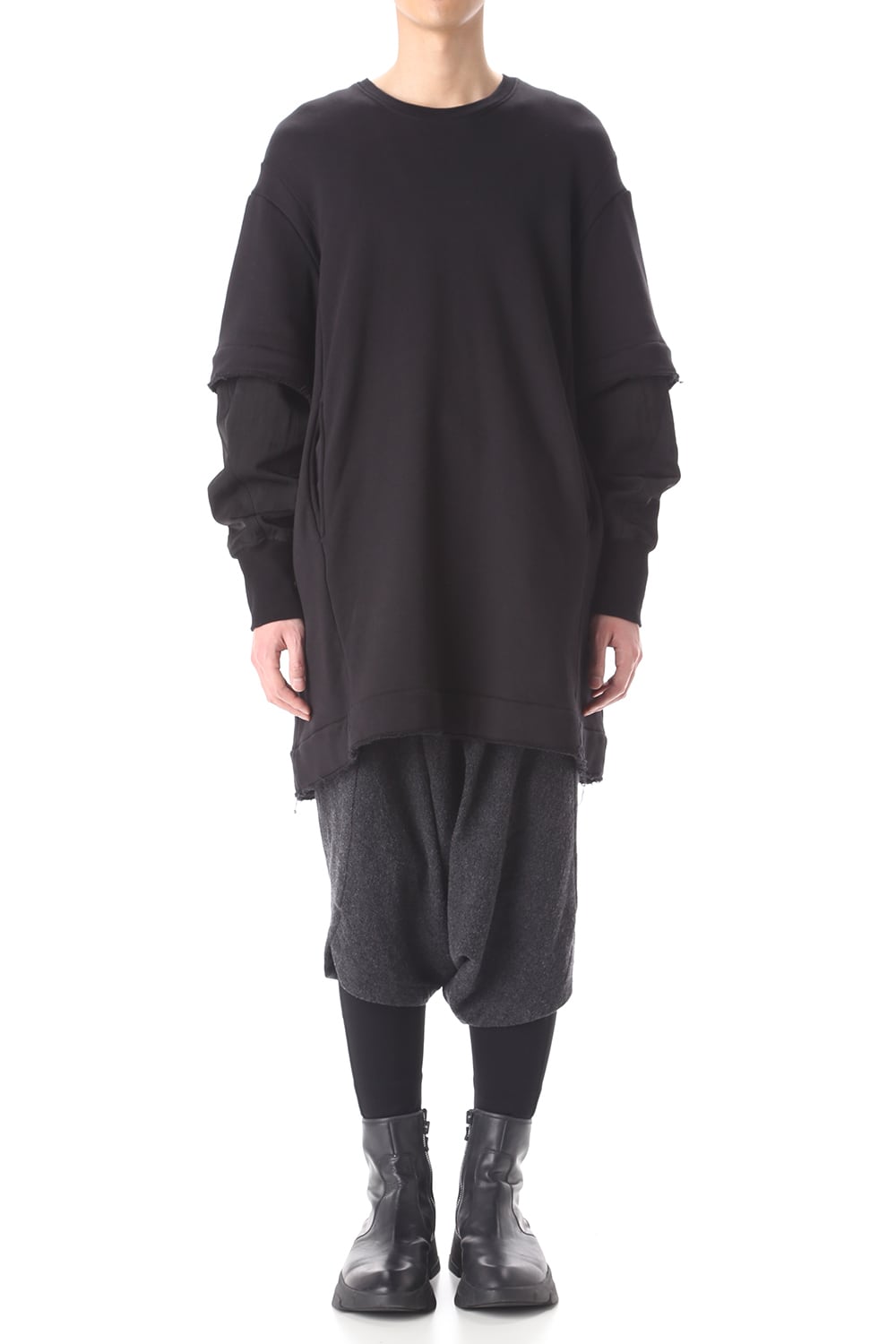 Layered sleeve Pullover