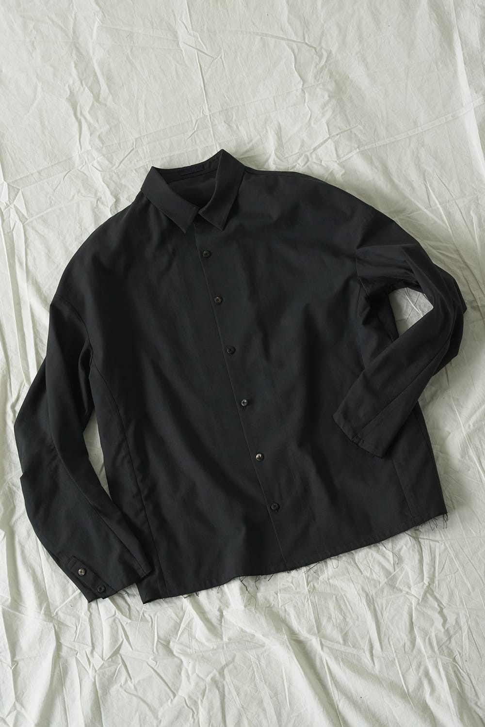 シャツ ルーズフィット サンドブラスト シルク コットン