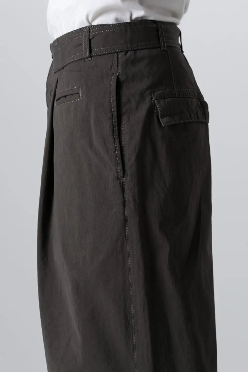 Dry Cotton Wide-Cropped Pants  Olive Drab