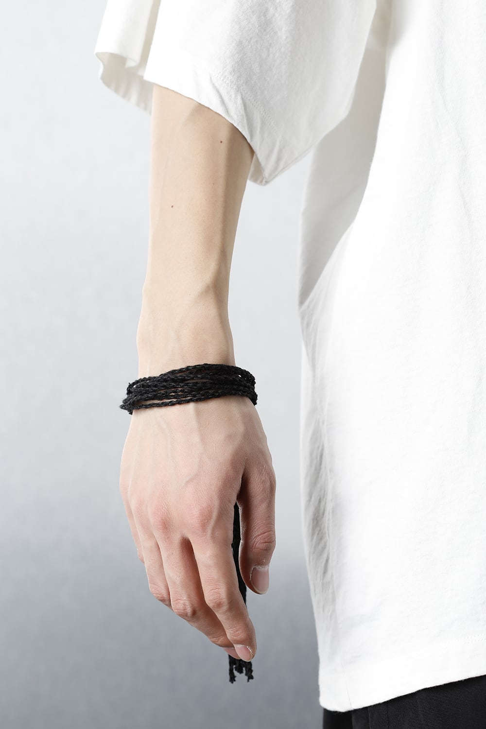 リネン コード ブレスレット ブラック × ブラック