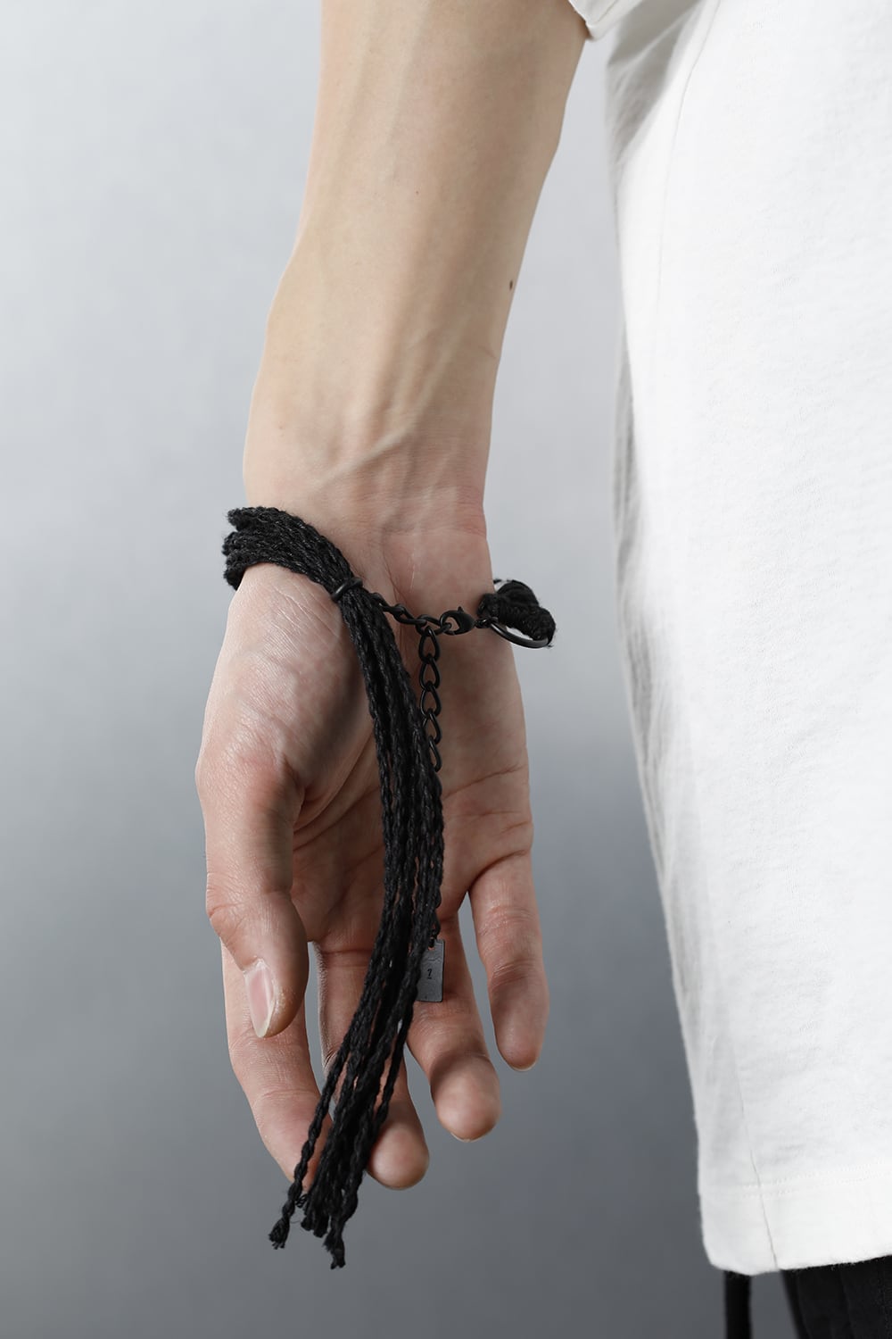 リネン コード ブレスレット ブラック × ブラック