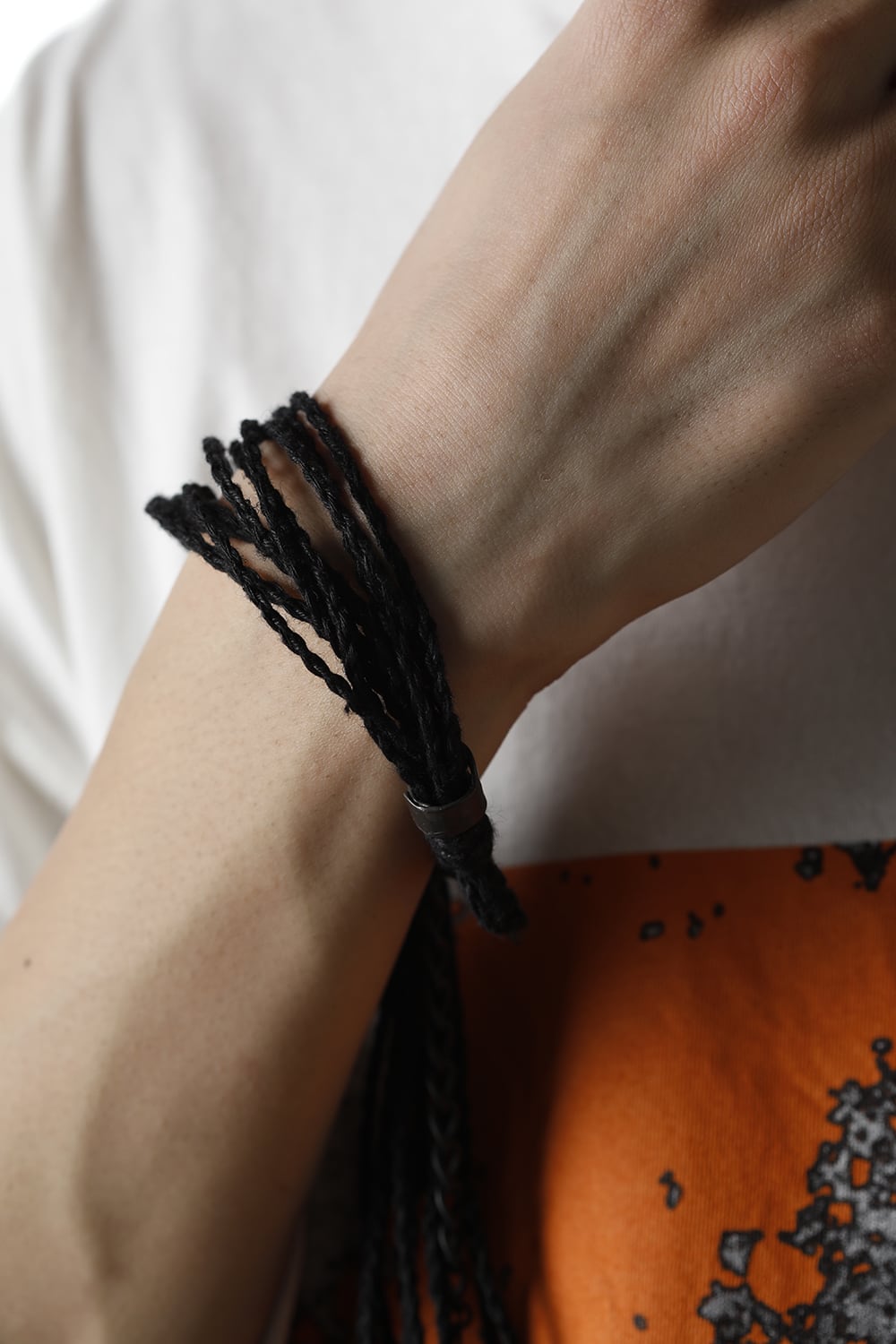 リネン コード ブレスレット ブラック × ブラック