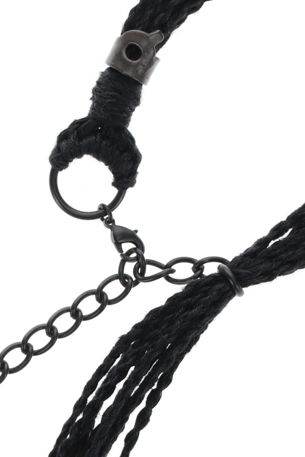 リネン コード ブレスレット ブラック × ブラック