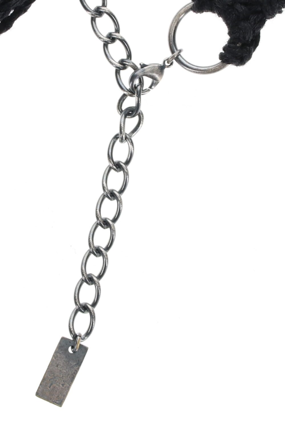 リネン コード ブレスレット ブラック × ニッケル