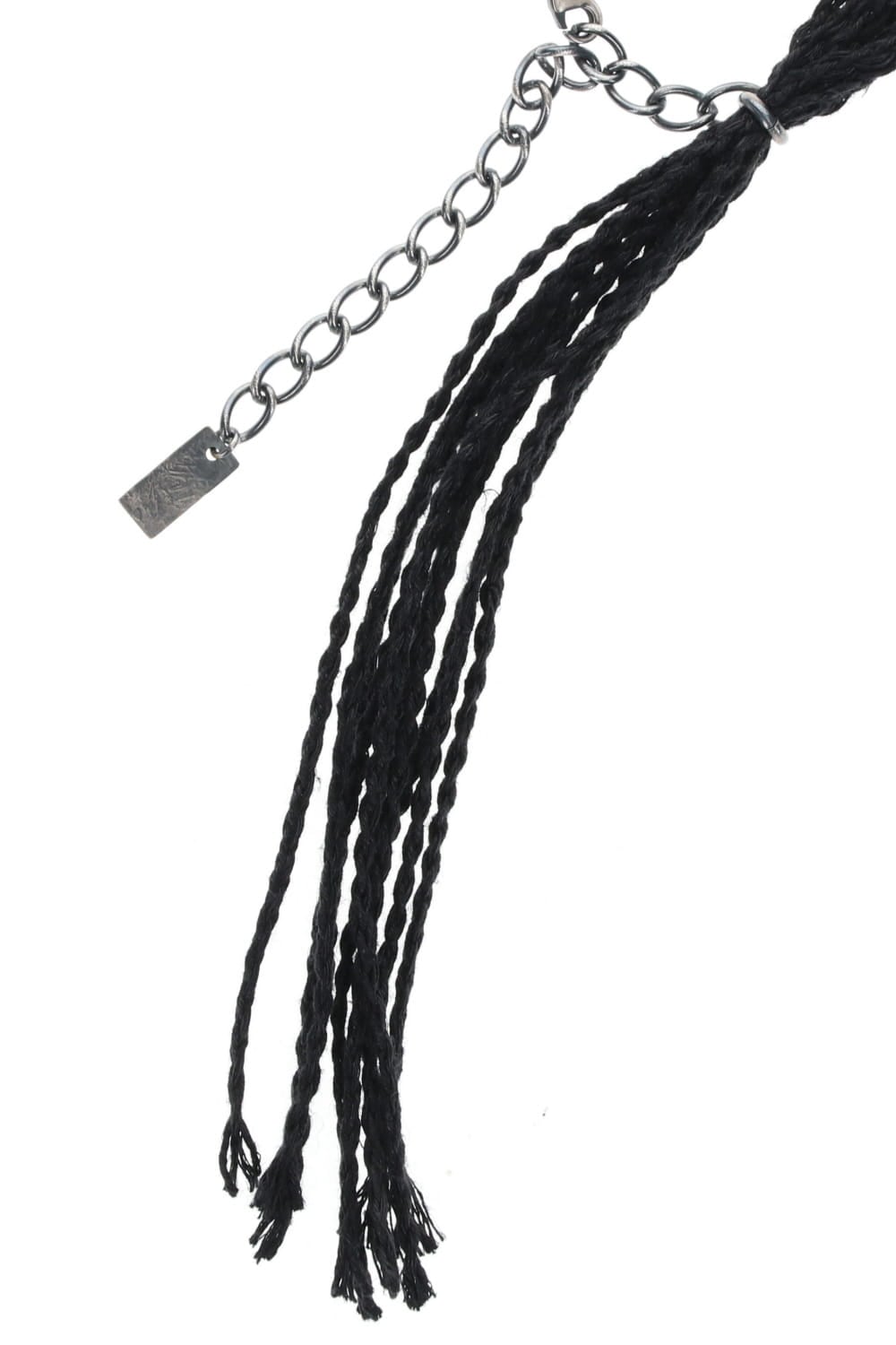 リネン コード ブレスレット ブラック × ニッケル