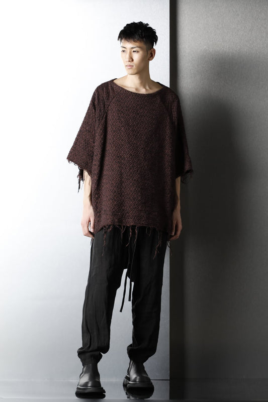 SLUB JACQUARD PULLOVER MAROON