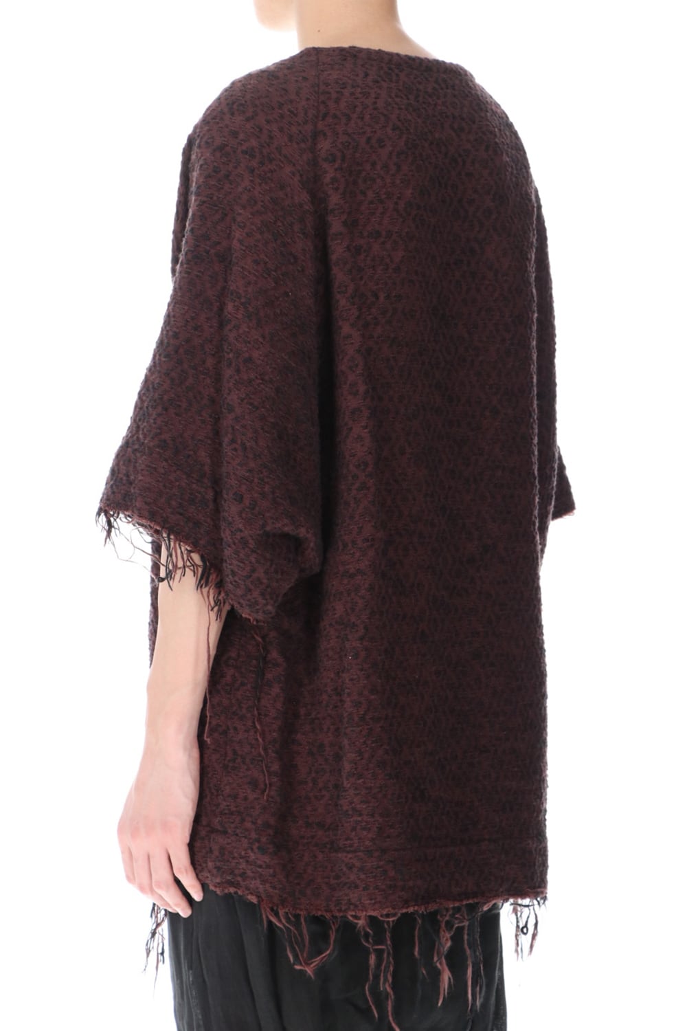 SLUB JACQUARD PULLOVER MAROON