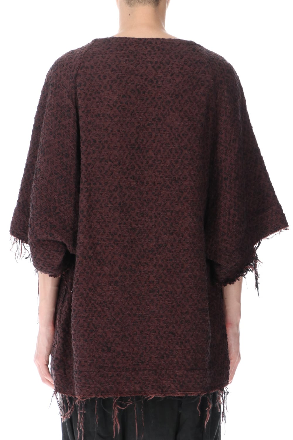 SLUB JACQUARD PULLOVER MAROON