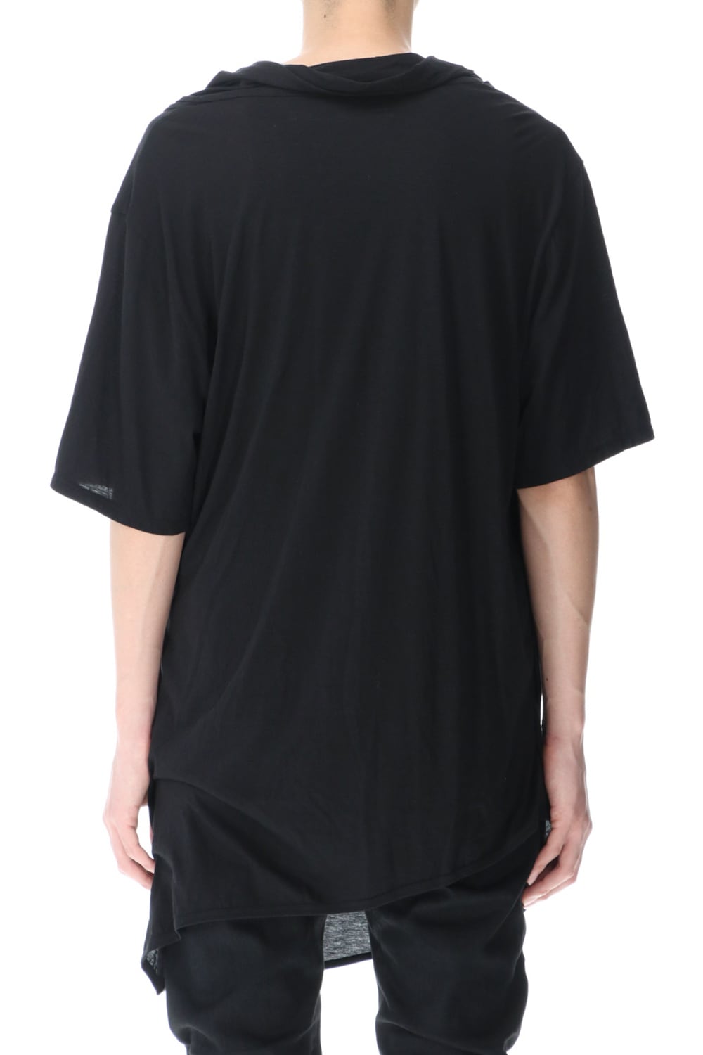 ドレープ ネック Tシャツ ブラック