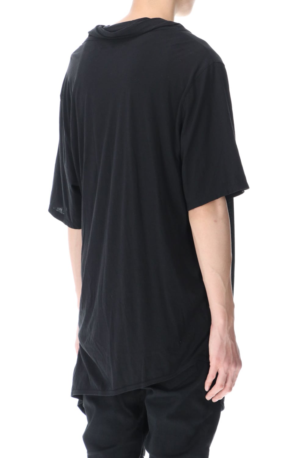 ドレープ ネック Tシャツ ブラック