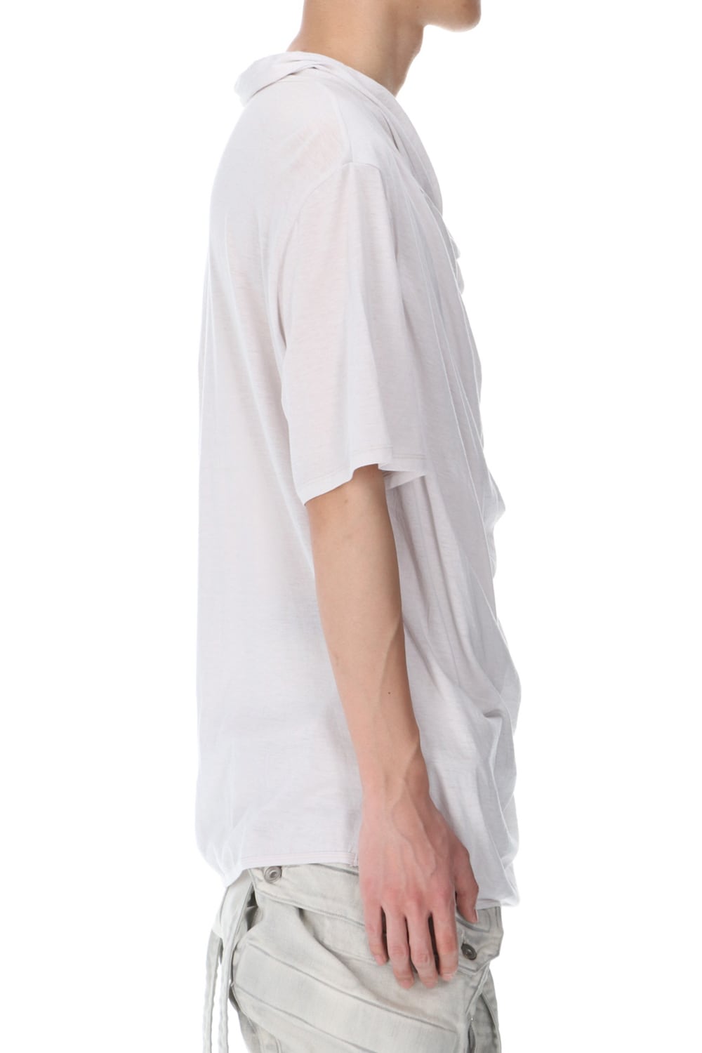 DRAPE NECK T-SHIRT PLASTER