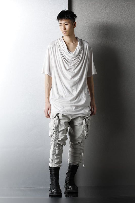 ドレープ ネック Tシャツ プラスター