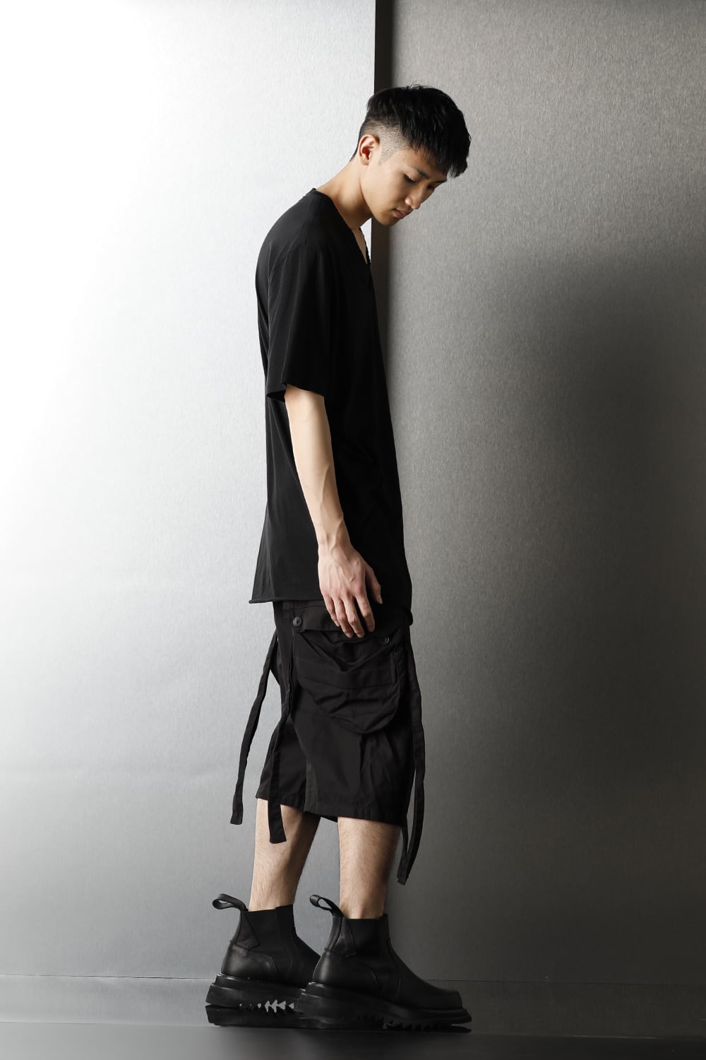 LAYERED NECK T-SHIRT BLACK