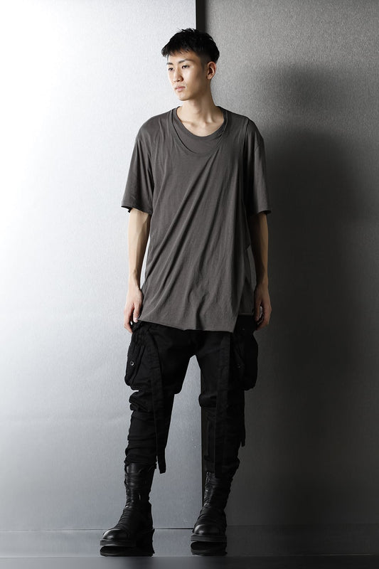 LAYERED NECK T-SHIRT GRAY
