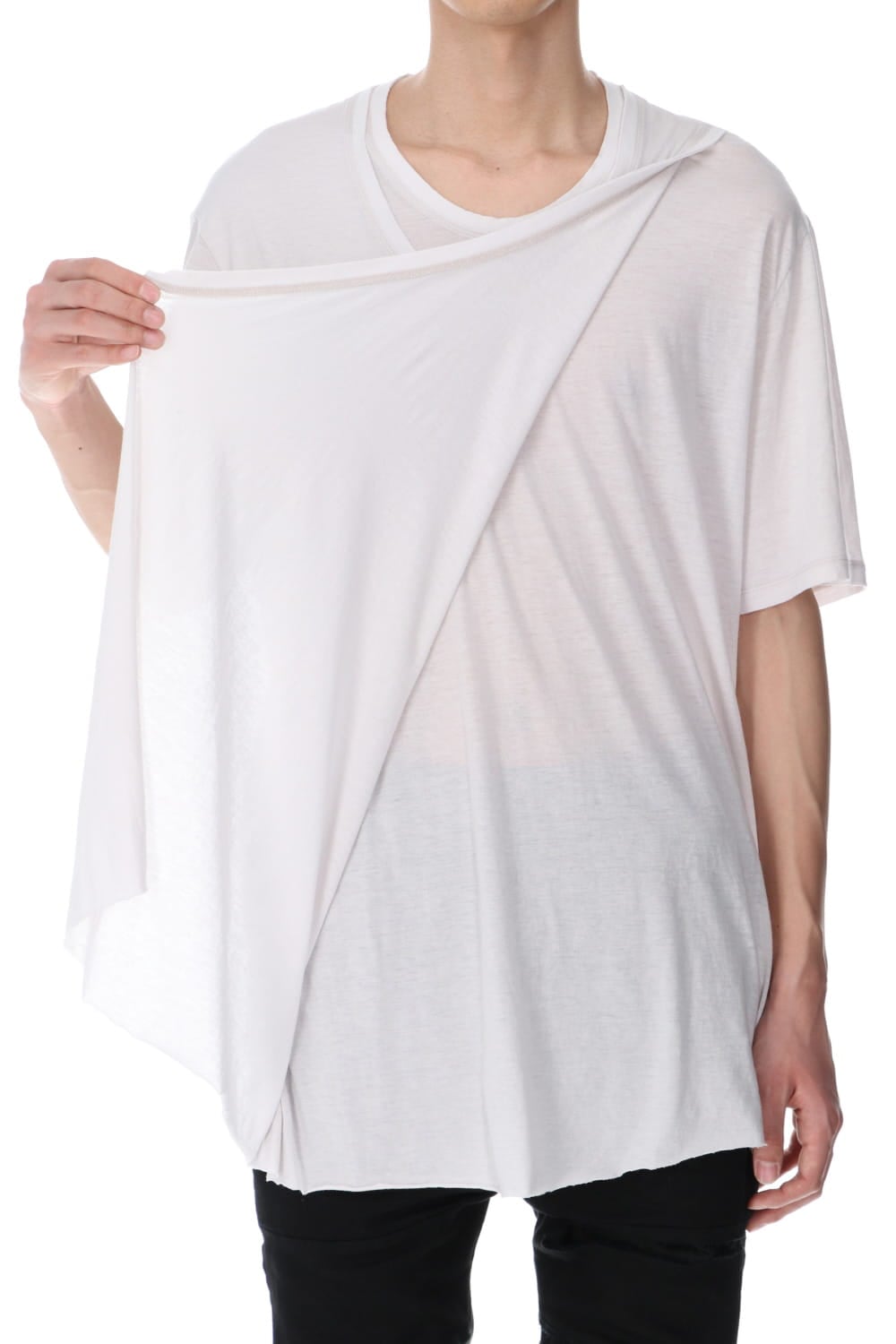 LAYERED NECK T-SHIRT PLASTER
