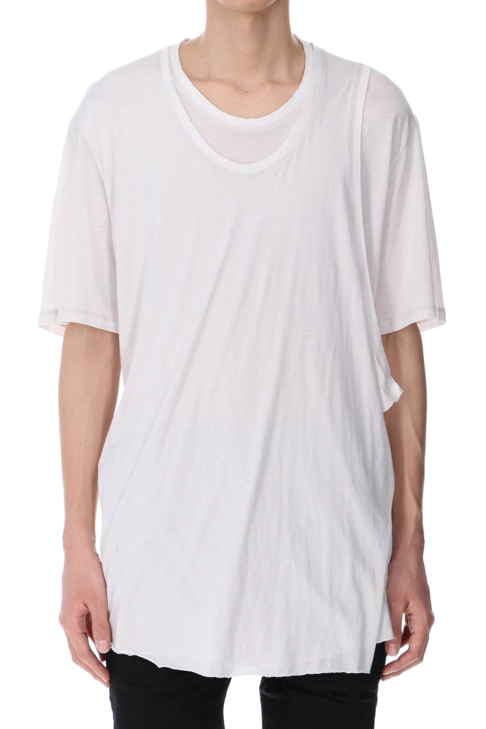 LAYERED NECK T-SHIRT PLASTER
