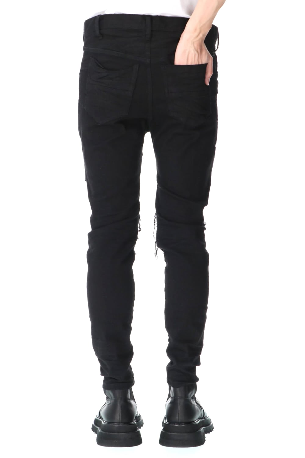 CRASH DESTROYED PANTS BLACK