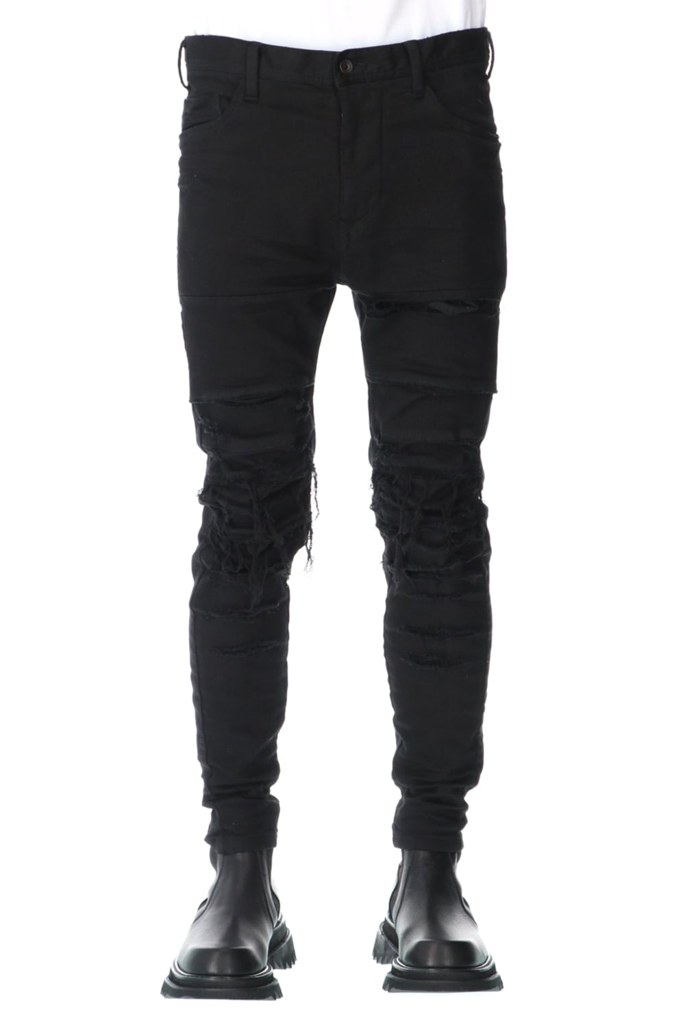 CRASH DESTROYED PANTS BLACK