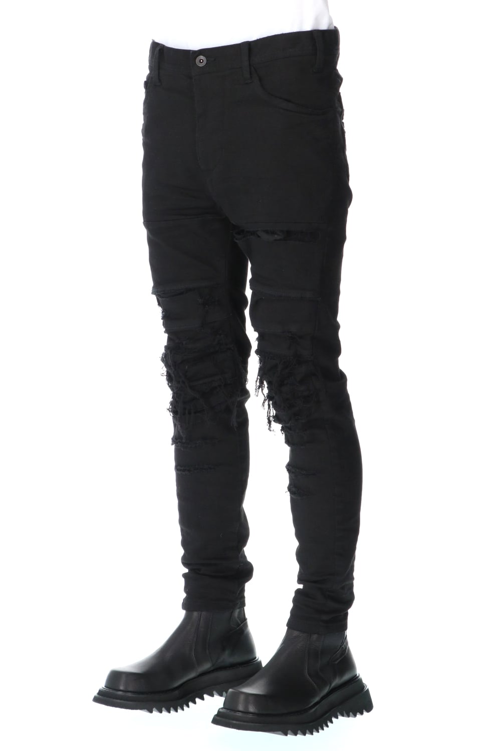 CRASH DESTROYED PANTS BLACK