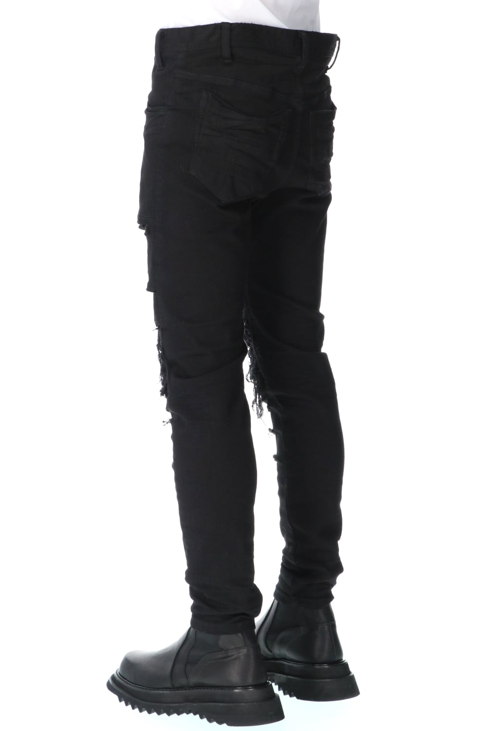 CRASH DESTROYED PANTS BLACK