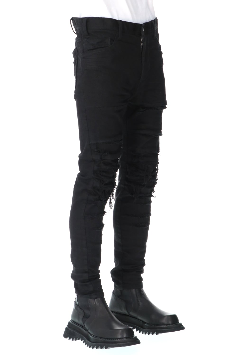 CRASH DESTROYED PANTS BLACK