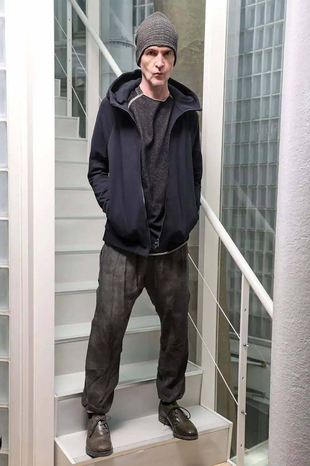 Hooded jacket stretch jersey