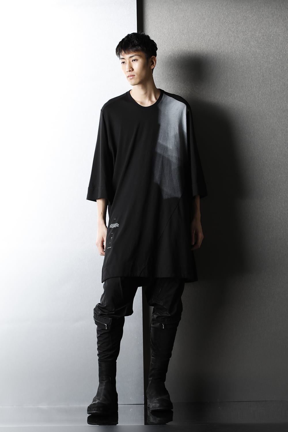 Slit LS T-shirts Black