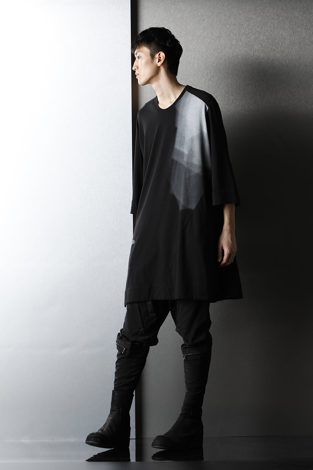 Slit LS T-shirts Black