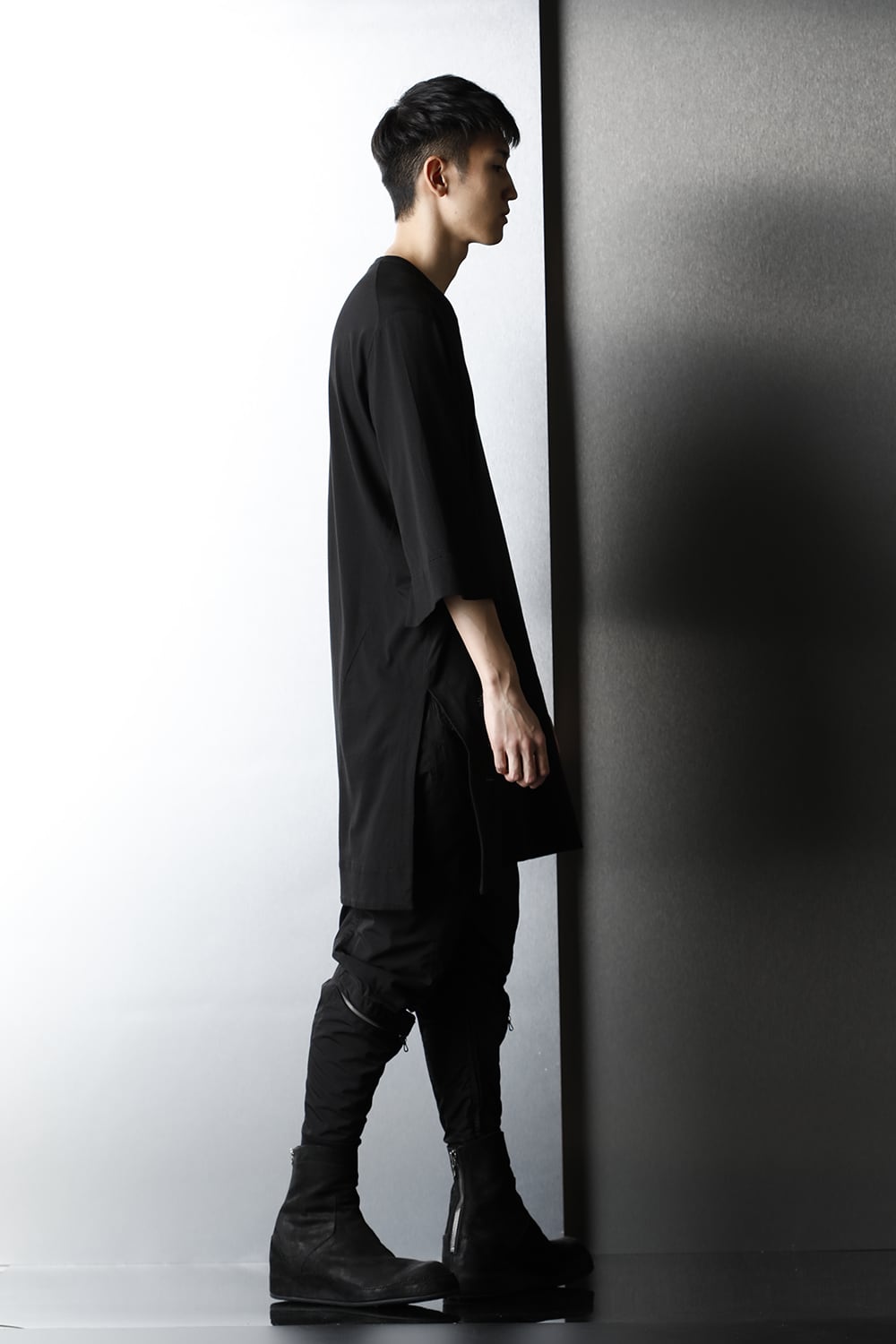 Slit LS T-shirts Black